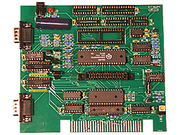 ColecoVision replacement proto 3 PCB with components.